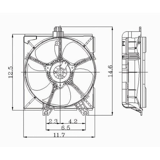1978-1999 Dodge Neon/Omni/Plymouth Neon Engine Cooling Fan Assembly Electric Fan Assembly W/Air Cond Left Side - CH3115101-Partify-Painted-Replacement-Body-Parts