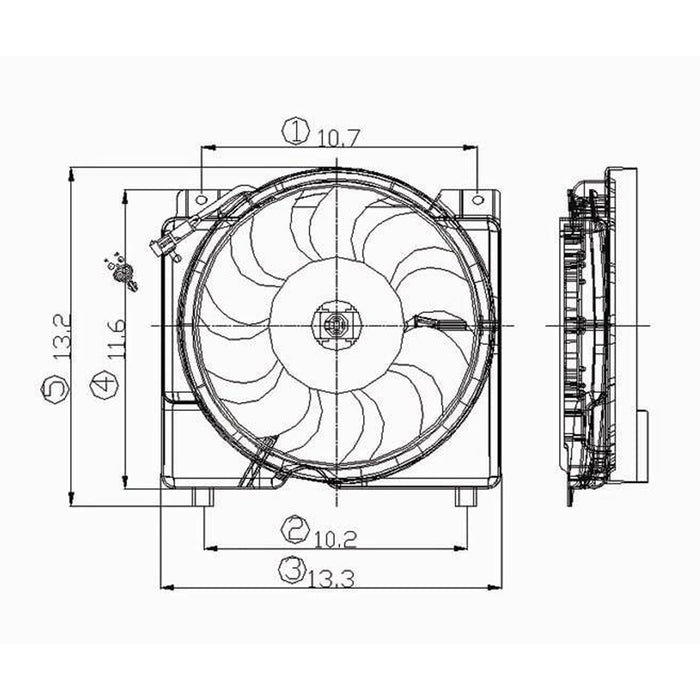 1995-1996 Jeep Cherokee Engine Cooling Fan Assembly Electric Fan Assembly 4L L6 - CH3115127-Partify-Painted-Replacement-Body-Parts