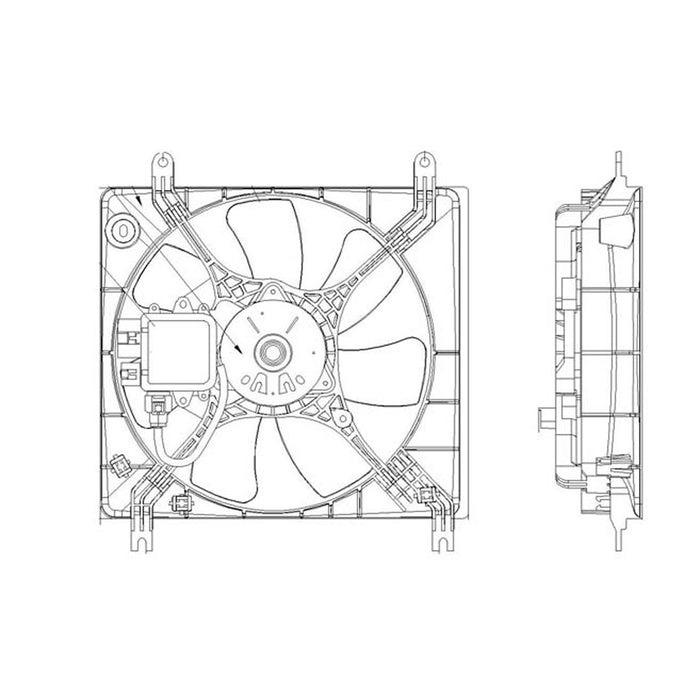 2001-2005 Chrysler Sebring/Dodge Stratus/Mitsubishi Eclipse Engine Cooling Fan Assembly W/7 Blade Fan Motor/Blade/Shroud Assembly Coupe - CH3115161-Partify-Painted-Replacement-Body-Parts