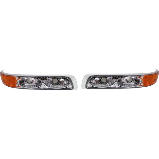 1999-2007 Cadillac Escalade/Chevrolet Silverado 1500/Silverado 1500 Classic/Tahoe/GMC Yukon XL 1500 Parking Light Set Type 1 Chrome Twin Eyes - GM2522126-Partify-Painted-Replacement-Body-Parts
