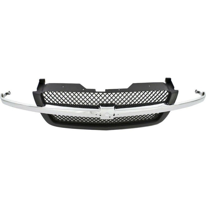 2002-2007 Chevrolet Avalanche Grille With PTM Frame/Chrome Moulding Without Cladding Exclude Ss Model/ 2500/3500Hd /Silverado 03-05/Avalanche 02-06 - GM1200489-Partify-Painted-Replacement-Body-Parts