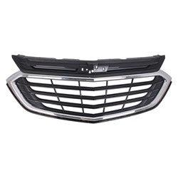 2018-2021 Chevrolet Equinox Grille Matte Black With Chrome Frame L/Ls/Lt Without Sport Package - GM1200760-Partify-Painted-Replacement-Body-Parts