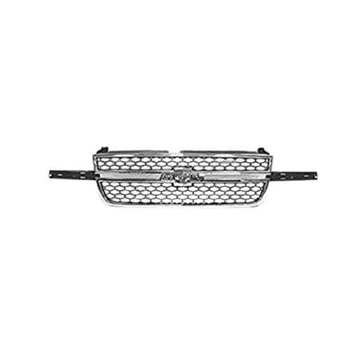 2003-2007 Chevrolet Pickup Chevy Silverado Grille Chrome Frame With Black Honeycomb With Dale Earnahart Center Bar Require Wing Inserts - GM1200589-Partify-Painted-Replacement-Body-Parts