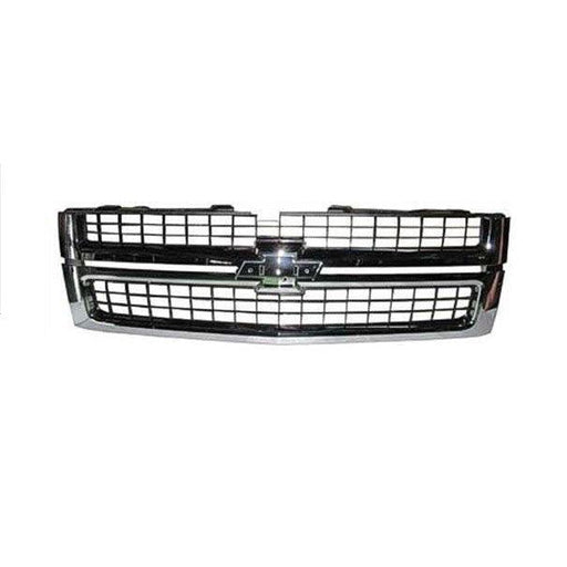 2007-2010 Chevrolet Pickup Chevy Silverado Grille Matte Black With Chrome Frame 2500/3500 - GM1200608-Partify-Painted-Replacement-Body-Parts