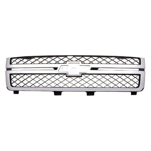 2011-2014 Chevrolet Silverado 2500/3500 Grille Matte Dark Gray With Chrome Moulding - GM1200639-Partify-Painted-Replacement-Body-Parts