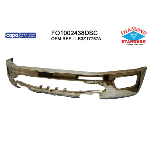 2019-2023 Ford Ranger Front Bumper Face Bar W/Park Distance Sensors Chrome - FO1002438-Partify-Painted-Replacement-Body-Parts