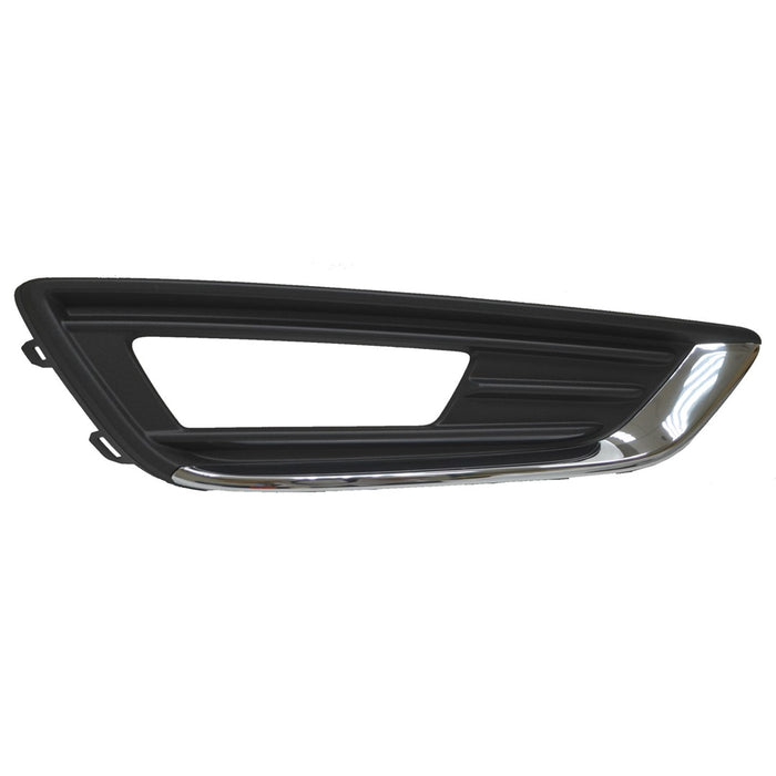 2015-2018 Ford Focus Titanium/Titanium Plus Front Passenger Side Bumper Insert Fog Lamp Bezel Chrome Trim - FO1039157-Partify-Painted-Replacement-Body-Parts