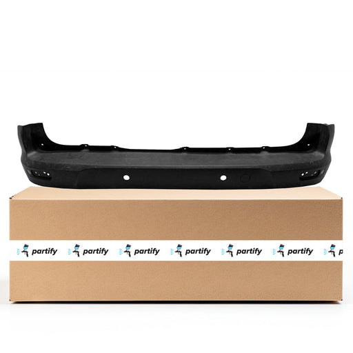 2014 Ford Transit Connect CAPA Certified Rear Bumper W/Rear Object Sensors W/Pre-Drilled Sensor Holes Textured - FO1100722-Partify-Painted-Replacement-Body-Parts