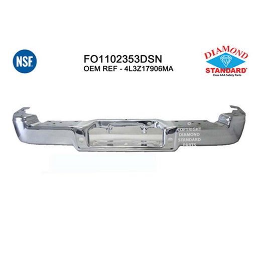 2004-2008 Ford F-150 Rear Bumper Face Bar New Design W/O Park Sensor Bright - FO1102353-Partify-Painted-Replacement-Body-Parts