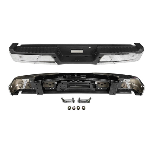 2021-2024 Ford F-150 Rear Bumper Assembly W/O Towing Pkg W/Parking Aid W/Active Park W/Lamps Chrome - FO1103243-Partify-Painted-Replacement-Body-Parts