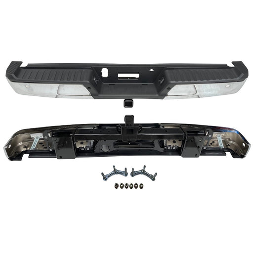 2021-2024 Ford F-150 Rear Bumper Assembly W/Med/Hvy Tow W/Parking Aid W/Active Park W/Lamps Chrome - FO1103249-Partify-Painted-Replacement-Body-Parts