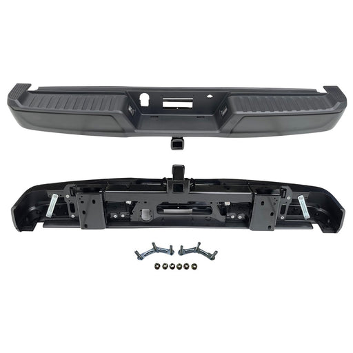 2021-2024 Ford F-150 Rear Bumper Assembly W/Towing Pkg W/Med/Hvy Duty W/O Parking Aid W/Lamps - FO1103251-Partify-Painted-Replacement-Body-Parts