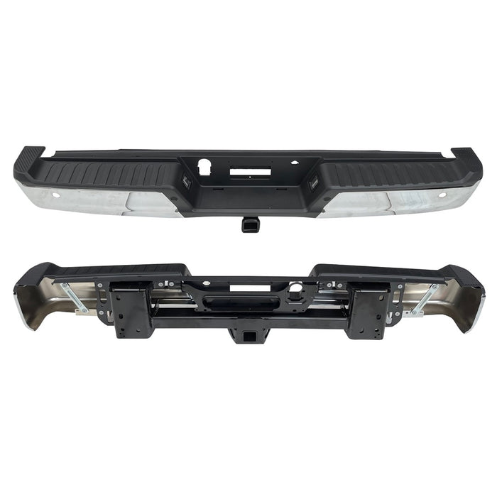 2021-2024 Ford F-150 Rear Bumper Assembly W/Max Towing W/Parking Aid W/O Active Park W/Lamps Chrome - FO1103254-Partify-Painted-Replacement-Body-Parts
