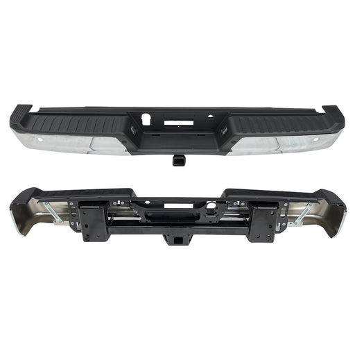 2021-2024 Ford F-150 Rear Bumper Assembly W/Max Towing W/Parking Aid W/O Active Park W/Lamps Chrome - FO1103254-Partify-Painted-Replacement-Body-Parts