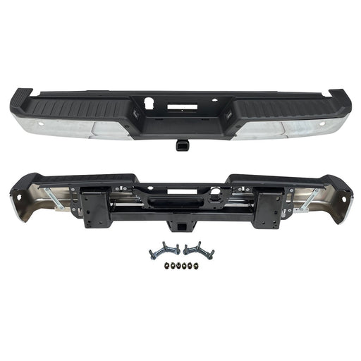 2021-2024 Ford F-150 Rear Bumper Assembly W/Max Towing W/Parking Aid W/Active Park W/Lamps Chrome - FO1103255-Partify-Painted-Replacement-Body-Parts