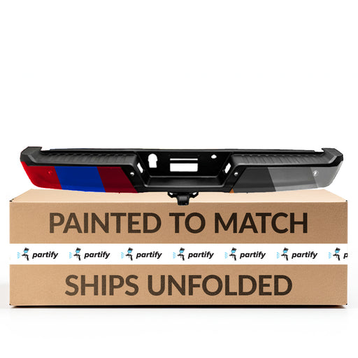 2021-2023 Ford F-150 Rear Bumper Assembly W/Med/Hvy Tow W/Parking Aid W/Active Park W/Sen Ret - FO1103288-Partify-Painted-Replacement-Body-Parts