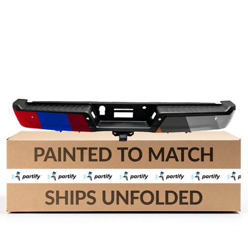 2021-2023 Ford F-150 Rear Bumper Assembly W/Max Towing W/Parking Aid W/O Active Park W/Sen Ret - FO1103292-Partify-Painted-Replacement-Body-Parts