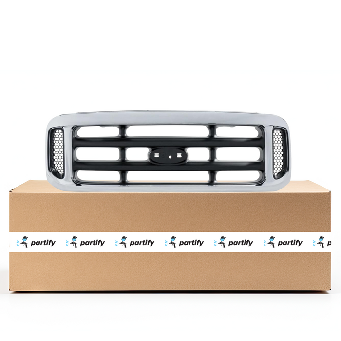 1999-2004 Ford Pickup Ford Superduty Grille Chrome - FO1200359-Partify-Painted-Replacement-Body-Parts