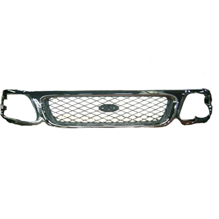 1997-2003 Ford F-150 Grille Bright & Gray Assembly 4WD - FO1200380-Partify-Painted-Replacement-Body-Parts