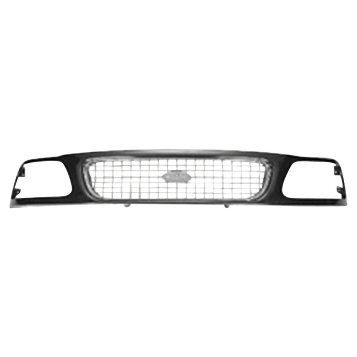 1997-1998 Ford Expedition Eddie Bauer Grille Matte Outer & Bright/Argent Inner Assembly - FO1200386-Partify-Painted-Replacement-Body-Parts