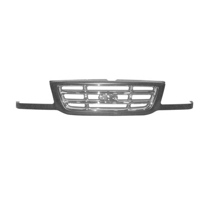 2001-2003 Ford Ranger Grille W/Bright Bars Black Assembly - FO1200394-Partify-Painted-Replacement-Body-Parts