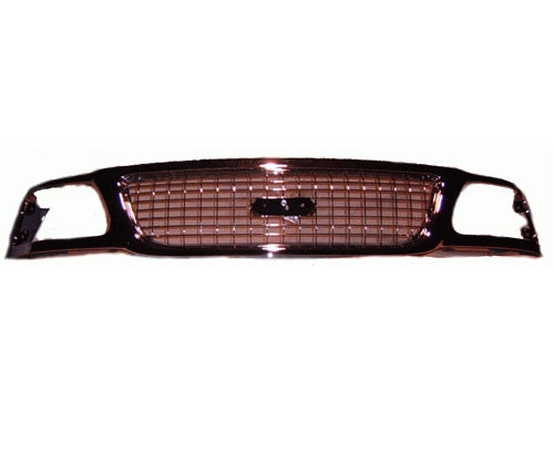 1999-2001 Ford Expedition XLT Grille All Chrome Assembly - FO1200412-Partify-Painted-Replacement-Body-Parts