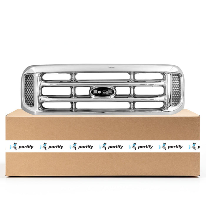 1999-2004 Ford F-250 Super Duty/F-350 Super Duty CAPA Certified Grille Chrome Assembly - FO1200417-Partify-Painted-Replacement-Body-Parts