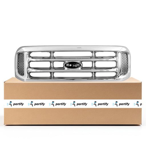 1999-2004 Ford F-250 Super Duty/F-350 Super Duty CAPA Certified Grille Chrome Assembly - FO1200417-Partify-Painted-Replacement-Body-Parts