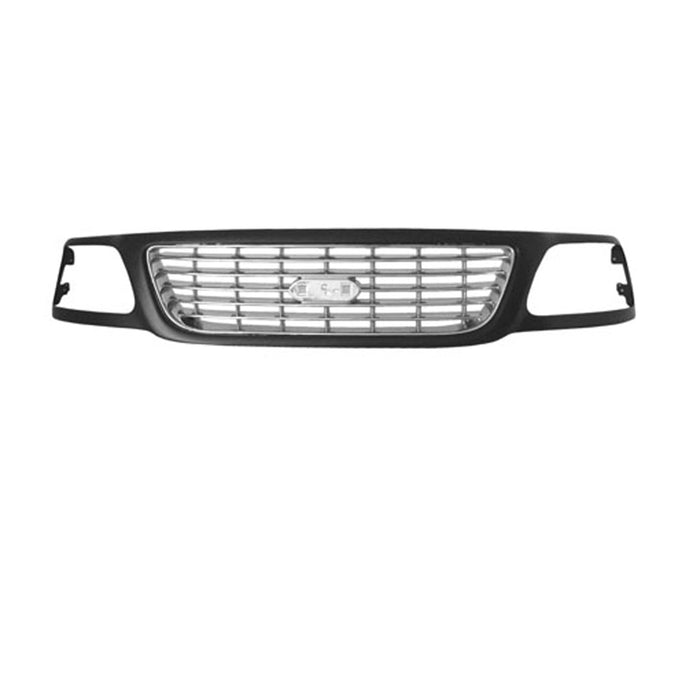 2001-2004 Ford F-150/F-150 Heritage Grille W/O Honeycomb Lightning W/ Frame & Bright Center Assembly - FO1200423-Partify-Painted-Replacement-Body-Parts