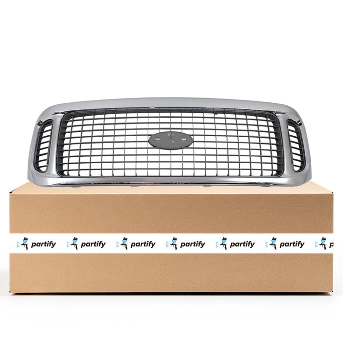 2002-2004 Ford Excursion CAPA Certified Grille Bright/Charcoal Assembly - FO1200448-Partify-Painted-Replacement-Body-Parts