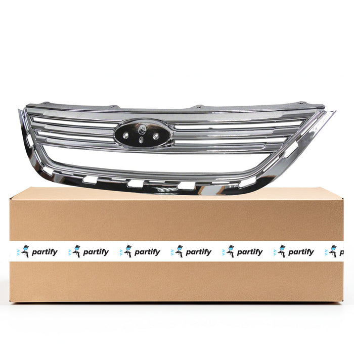 2011-2013 Ford Fiesta CAPA Certified Grille Chrome Assembly Sedan - FO1200532-Partify-Painted-Replacement-Body-Parts