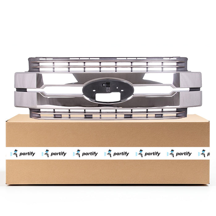 2017-2019 Ford F-250 Super Duty/F-350 Super Duty Lariat CAPA Certified Grille Chrome CAPA Certified Grille Assembly - FO1200601-Partify-Painted-Replacement-Body-Parts
