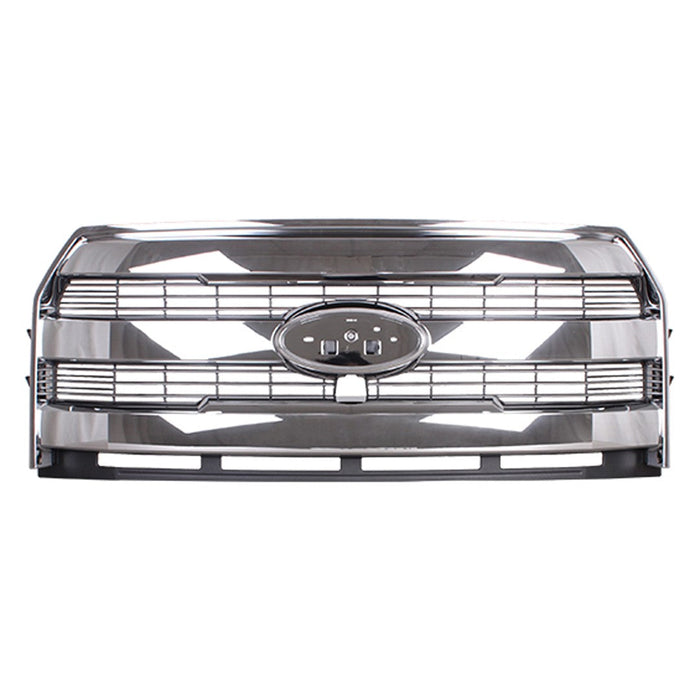 2015-2017 Ford F-150 Grille W/Front View Camera Body Clr Sur/Acct Clr Insert Assembly Crew Cab Pickup/Extended Cab Pickup - FO1200610-Partify-Painted-Replacement-Body-Parts