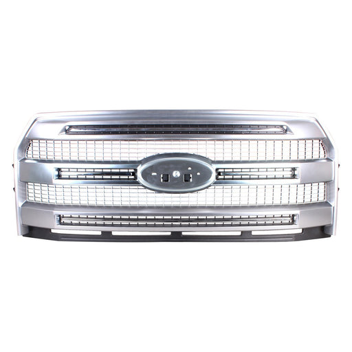 2015-2017 Ford F-150 Grille W/O Front View Camera Luxurious Chrome Assembly Crew Cab Pickup/Extended Cab Pickup - FO1200611-Partify-Painted-Replacement-Body-Parts