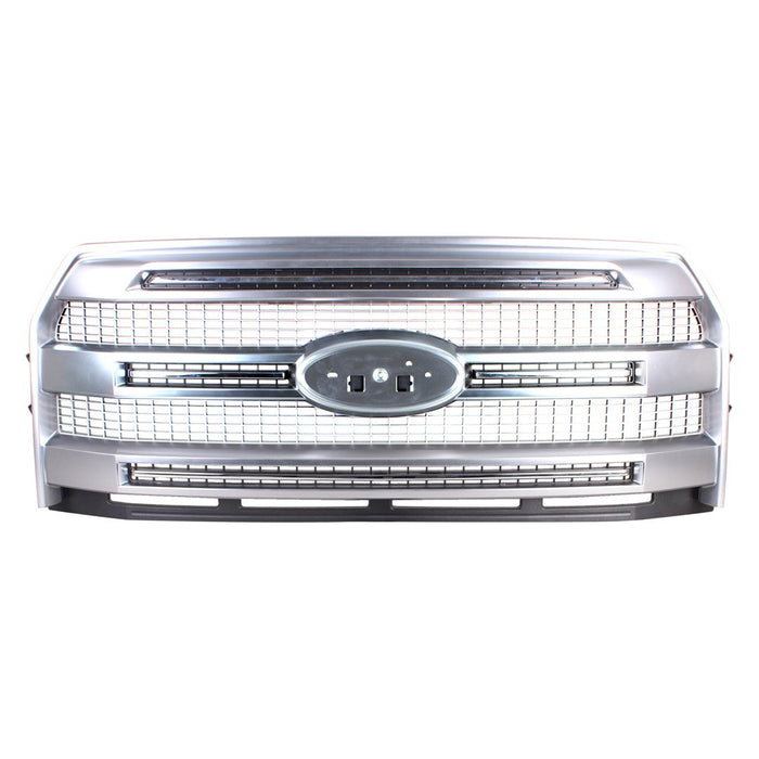 2015-2017 Ford F-150 CAPA Certified Grille W/O Front View Camera Luxurious Chrome Assembly Crew Cab Pickup/Extended Cab Pickup - FO1200611-Partify-Painted-Replacement-Body-Parts