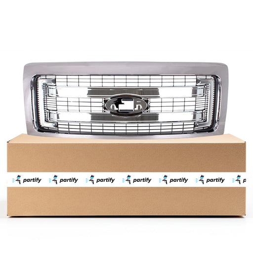 2013-2014 Ford F-150 CAPA Certified Grille Xlt W/O Chrome Pkg W/O Custom Pkg Assembly - FO1200629-Partify-Painted-Replacement-Body-Parts