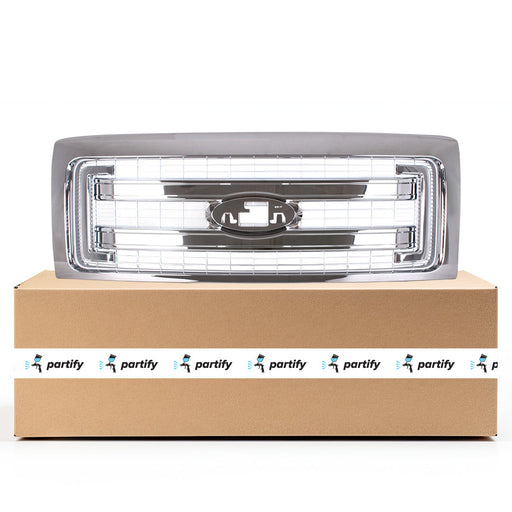2013-2014 Ford F-150 XLT CAPA Certified Grille W/Chrome Pkg Assembly - FO1200630-Partify-Painted-Replacement-Body-Parts