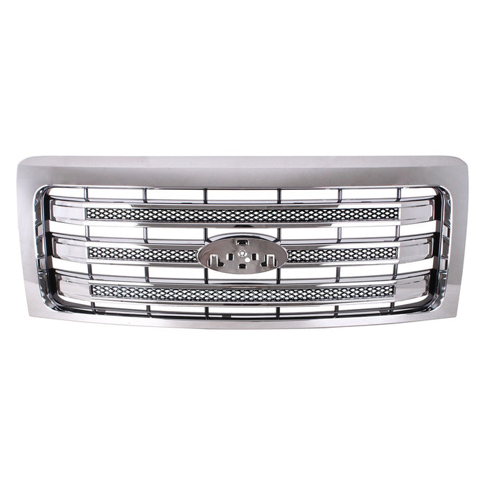 2013-2014 Ford F-150 Lariat Grille W/O Chrome Pkg Assembly - FO1200637-Partify-Painted-Replacement-Body-Parts