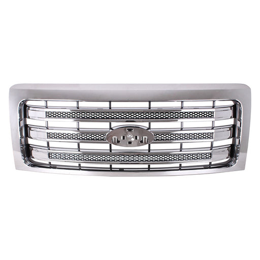 2013-2014 Ford F-150 Lariat Grille W/O Chrome Pkg Assembly - FO1200637-Partify-Painted-Replacement-Body-Parts