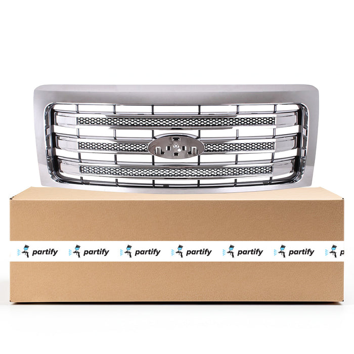 2013-2014 Ford F-150 Lariat CAPA Certified Grille W/O Chrome Pkg Assembly - FO1200637-Partify-Painted-Replacement-Body-Parts