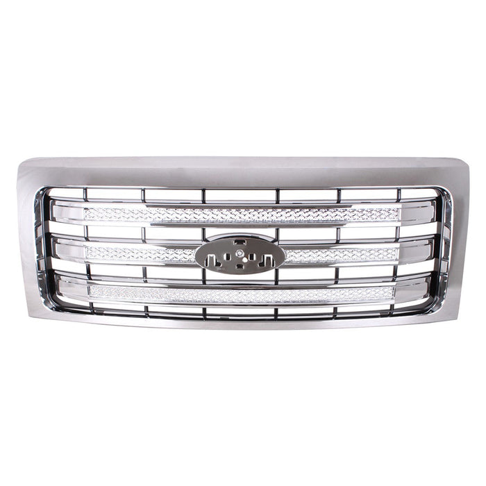 2013-2014 Ford F-150 Lariat Grille W/Chrome Pkg Assembly - FO1200638-Partify-Painted-Replacement-Body-Parts