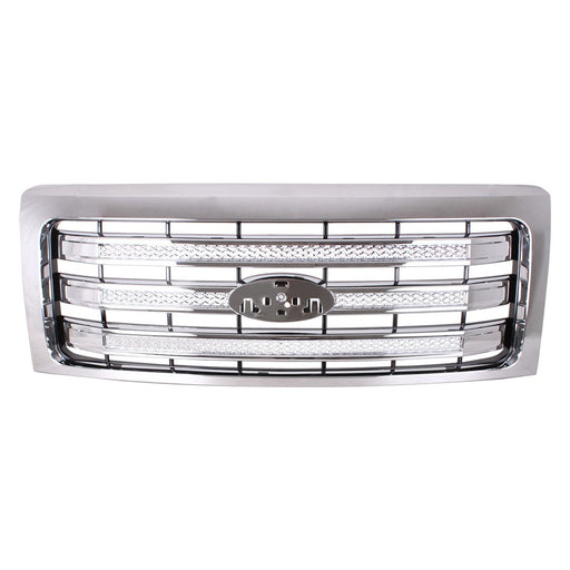2013-2014 Ford F-150 Lariat Grille W/Chrome Pkg Assembly - FO1200638-Partify-Painted-Replacement-Body-Parts