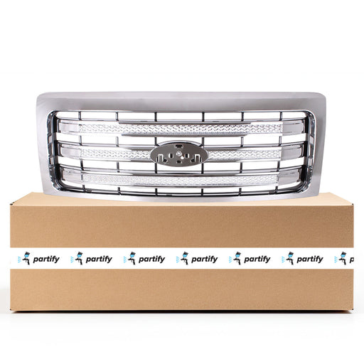 2013-2014 Ford F-150 Lariat CAPA Certified Grille W/Chrome Pkg Assembly - FO1200638-Partify-Painted-Replacement-Body-Parts
