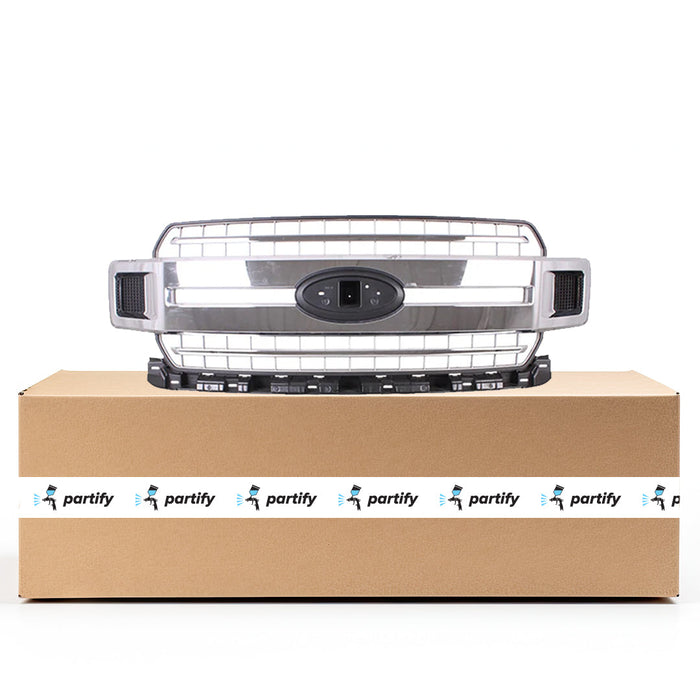 2018-2020 Ford F-150 XLT CAPA Certified Grille W/Chrome Pkg Assembly - FO1200652-Partify-Painted-Replacement-Body-Parts