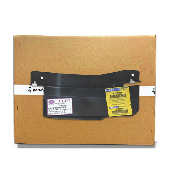 2018-2023 Ford Mustang Front CAPA Certified Driver Side Fender Splash Shield Convertible/Coupe - FO1250151C-Partify-Painted-Replacement-Body-Parts