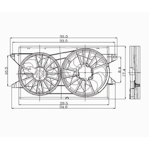 1999-2003 Ford Windstar Engine Cooling Fan Assembly Dual Fan Assembly - FO3115111-Partify-Painted-Replacement-Body-Parts