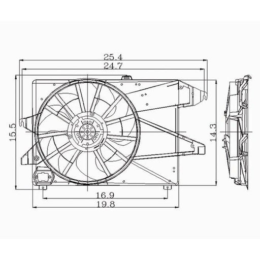1995-2000 Ford Contour/Mercury Mystique Engine Cooling Fan Assembly Single Fan Assembly 2L L4 - FO3115112-Partify-Painted-Replacement-Body-Parts