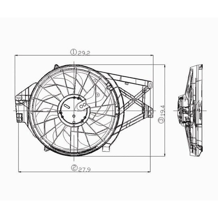 1997 Ford Mustang Engine Cooling Fan Assembly 4.6L V8 - FO3115133-Partify-Painted-Replacement-Body-Parts