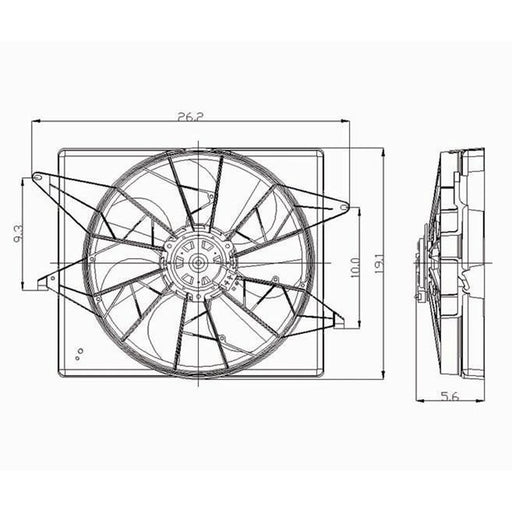 1994-1997 Ford Thunderbird/Mercury Cougar Engine Cooling Fan Assembly 4.6L V8 - FO3115150-Partify-Painted-Replacement-Body-Parts