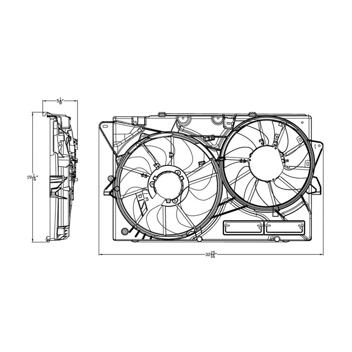 2013-2019 Ford Explorer/Police Interceptor Sedan/Police Interceptor Utility/Taurus SHO/Lincoln MKS Engine Cooling Fan Assembly W/O Power Take-Off 2L L4 Turbocharged/3.5L V6/3.5L V6 Turbocharged/3.7L V6 4WD/AWD - FO3115210-Partify-Painted-Replacement-Body-Parts